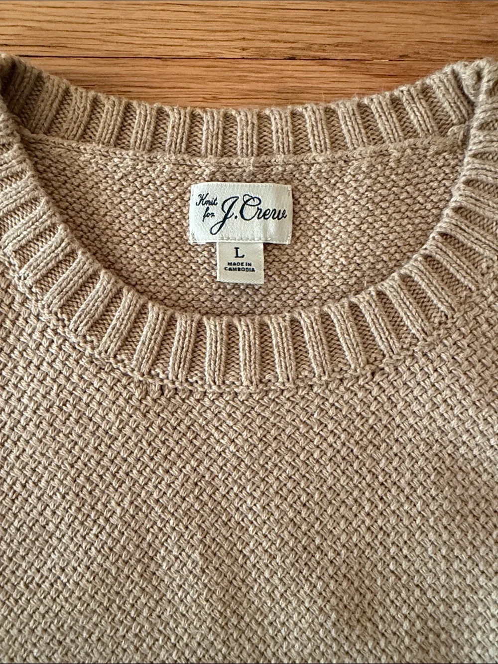 NWOT J. Crew Men’s Crewneck Sweater in Tan